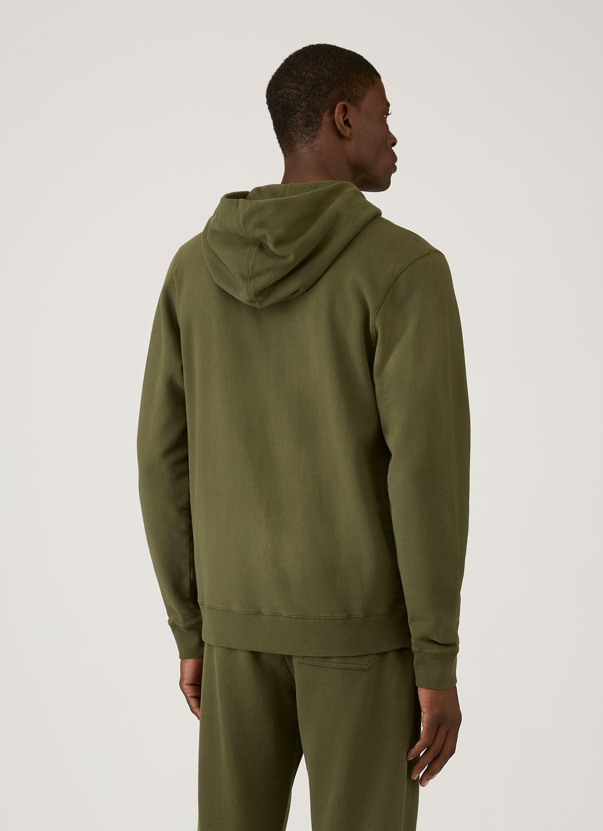 Mens Loopback Zip Hoodie In Deep Olive Mhod1517 Gniz