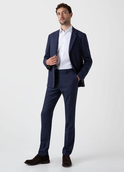 Men S Wool Blazer In Blue Melange Mjac7071 Buht