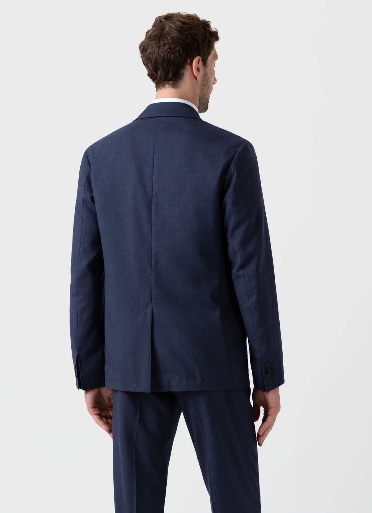 Men S Wool Blazer In Blue Melange Mjac7071 Buht