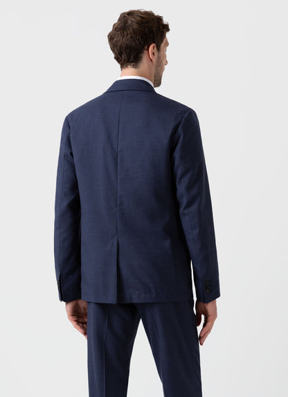 Men S Wool Blazer In Blue Melange Mjac7071 Buht