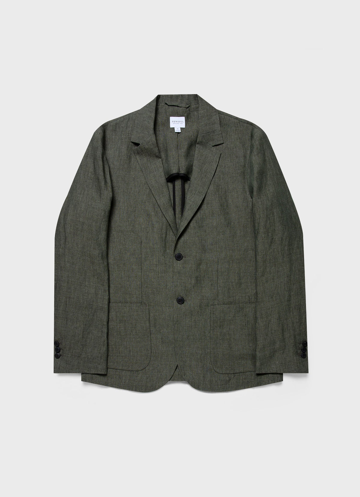 Mens Linen Unstructured Blazer In Light Khaki Mjac7075 Gnht