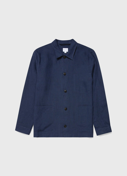 Men S Linen Twin Pocket Jacket In Light Navy Mjac7099 Buaf