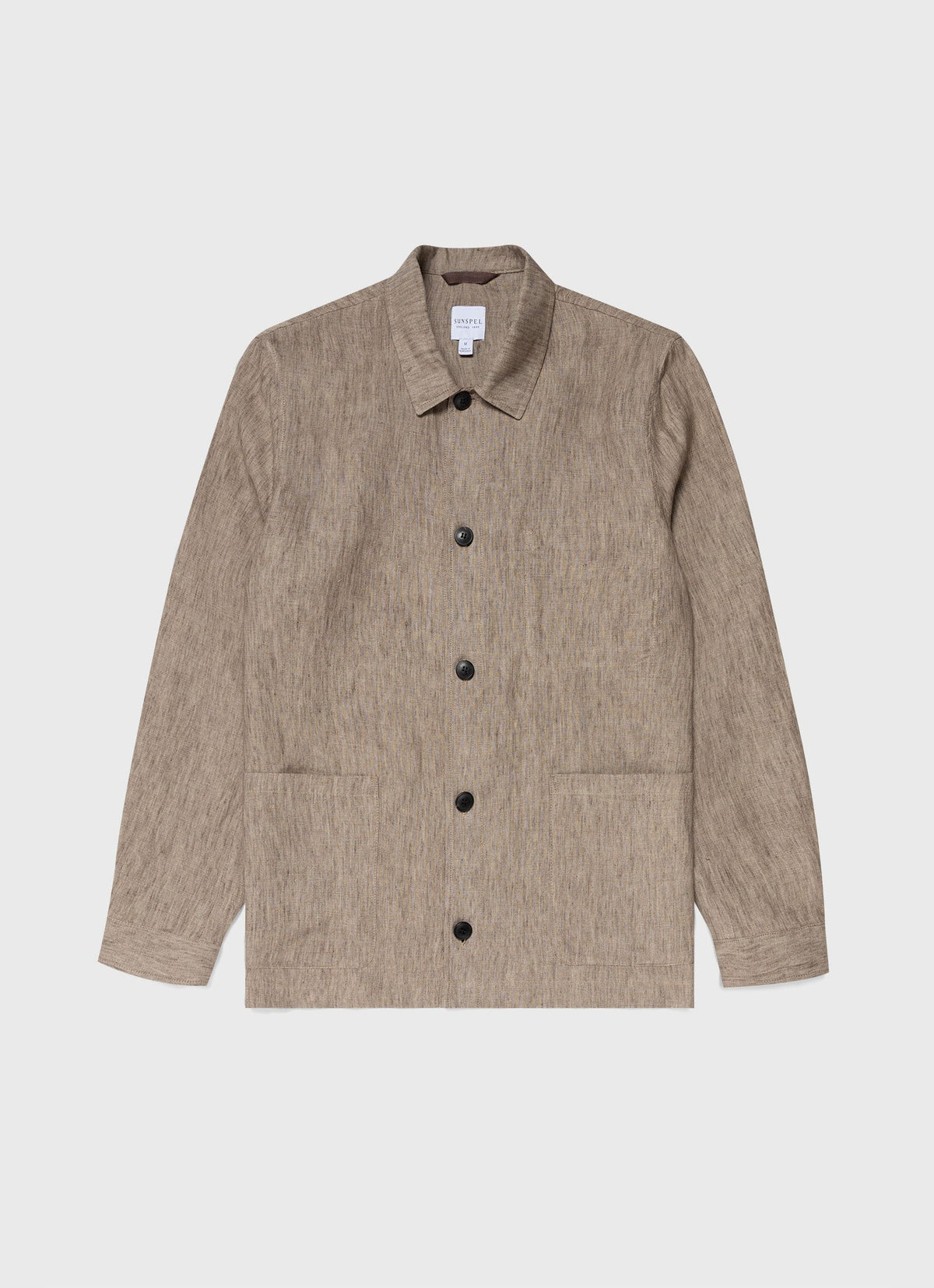 Mens Linen Twin Pocket Jacket In Dark Stone Mjac7099 Whdc