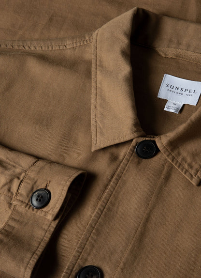 Mens Cotton Linen Twin Pocket Jacket In Dark Tan Mjac7175 Brdh
