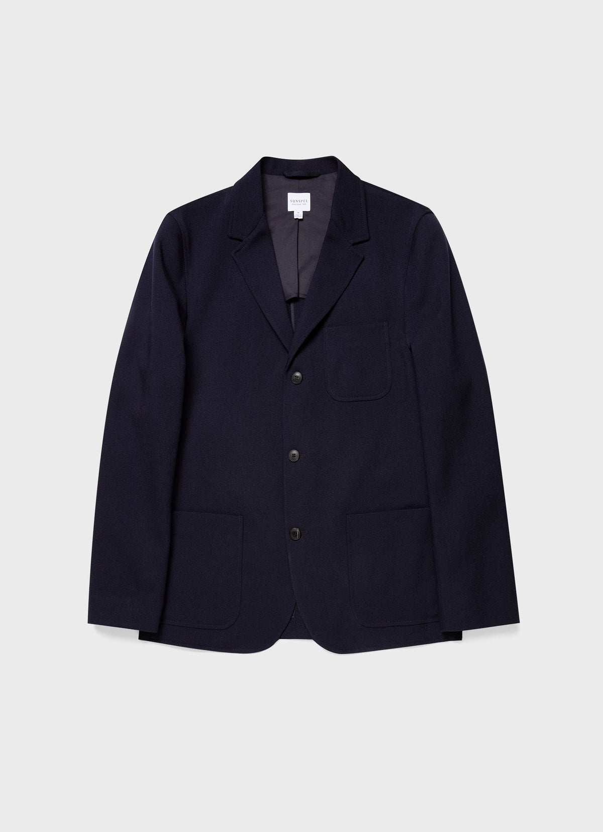 Mens Wool Twill Blazer In Dark Navy Mjac7123 Bujf
