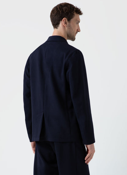 Mens Wool Twill Blazer In Dark Navy Mjac7123 Bujf