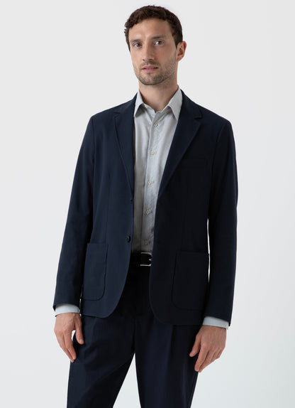 Mens Seersucker Blazer In Navy Mjac7136 Buaa
