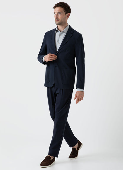 Mens Seersucker Blazer In Navy Mjac7136 Buaa