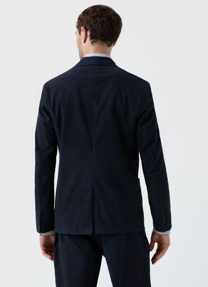 Mens Seersucker Blazer In Navy Mjac7136 Buaa