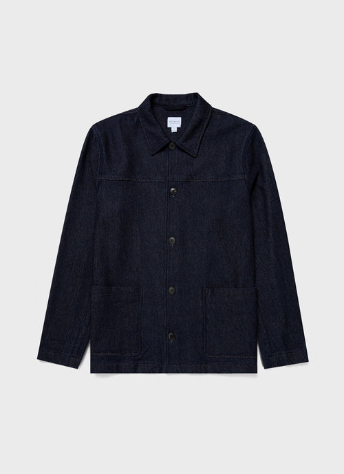 Mens Denim Chore Jacket In Selvedge Denim Mjac7141 Bupc