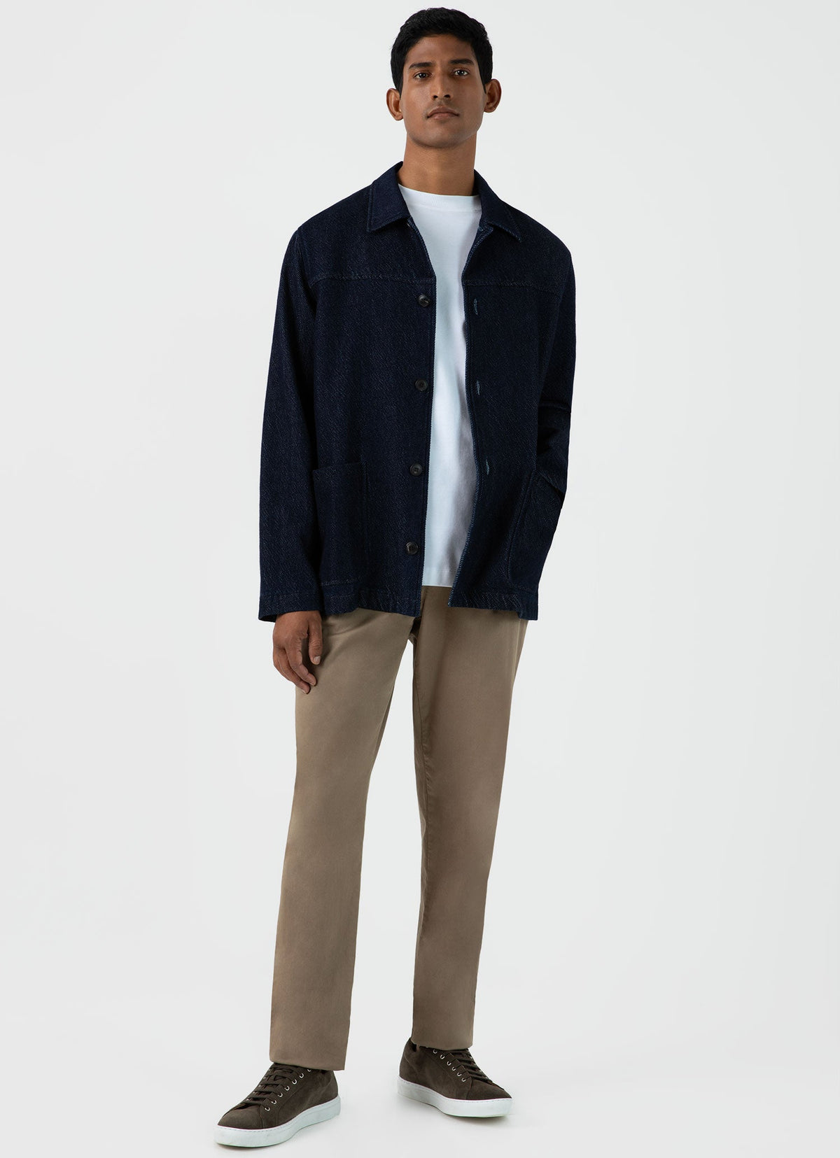 Mens Denim Chore Jacket In Selvedge Denim Mjac7141 Bupc