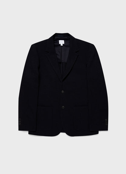 Mens Heavy Wool Jersey Blazer In Navy Mjac7163 Buaa