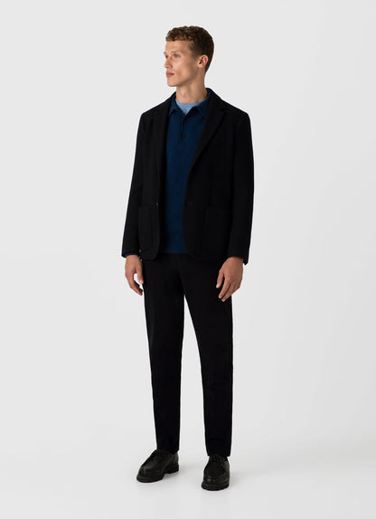 Mens Heavy Wool Jersey Blazer In Navy Mjac7163 Buaa