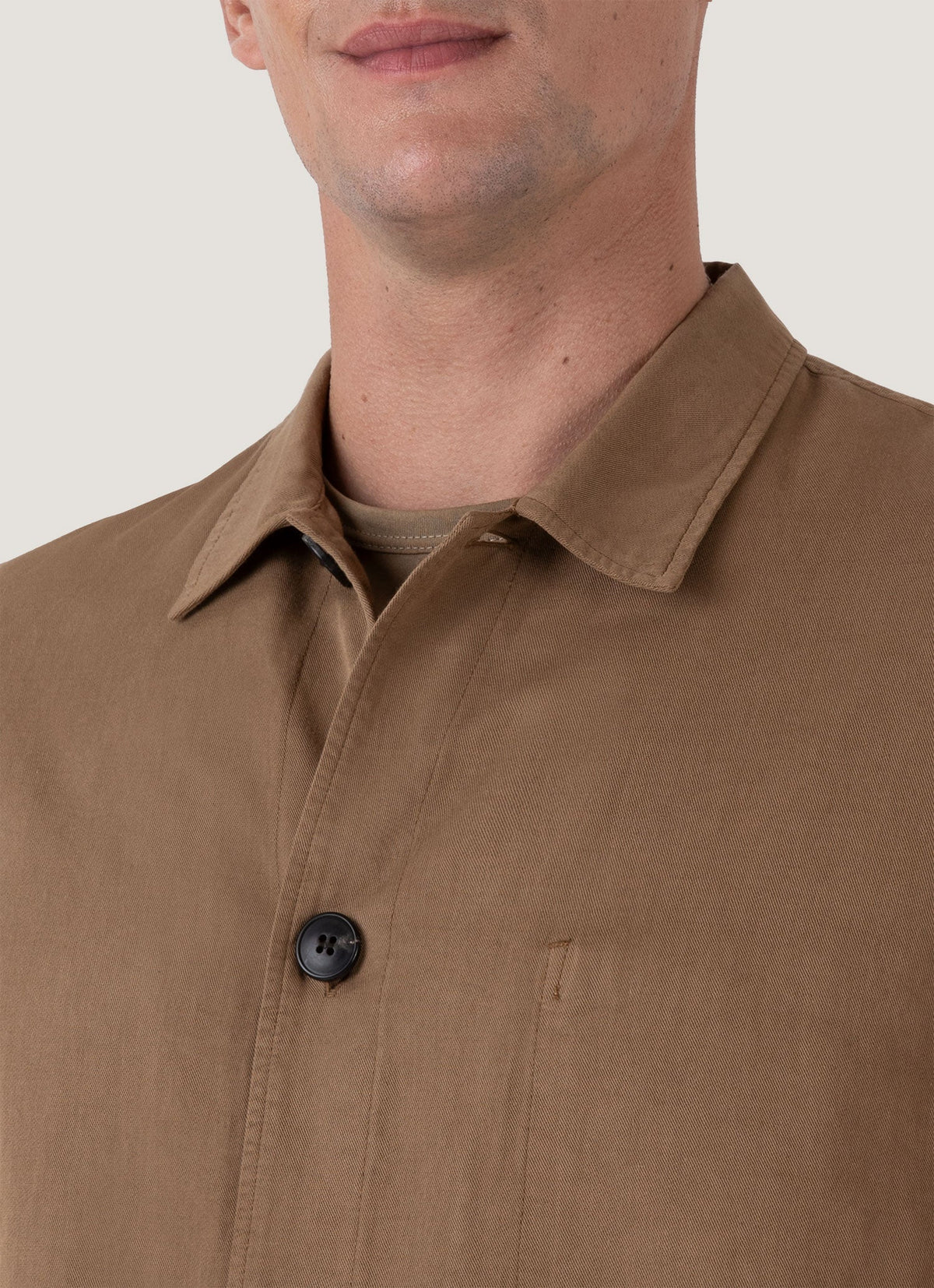 Mens Cotton Linen Twin Pocket Jacket In Dark Tan Mjac7175 Brdh