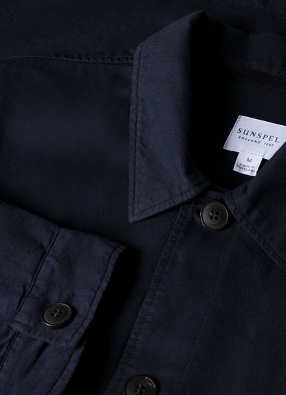 Mens Cotton Linen Twin Pocket Jacket In Navy Mjac7175 Buaa1