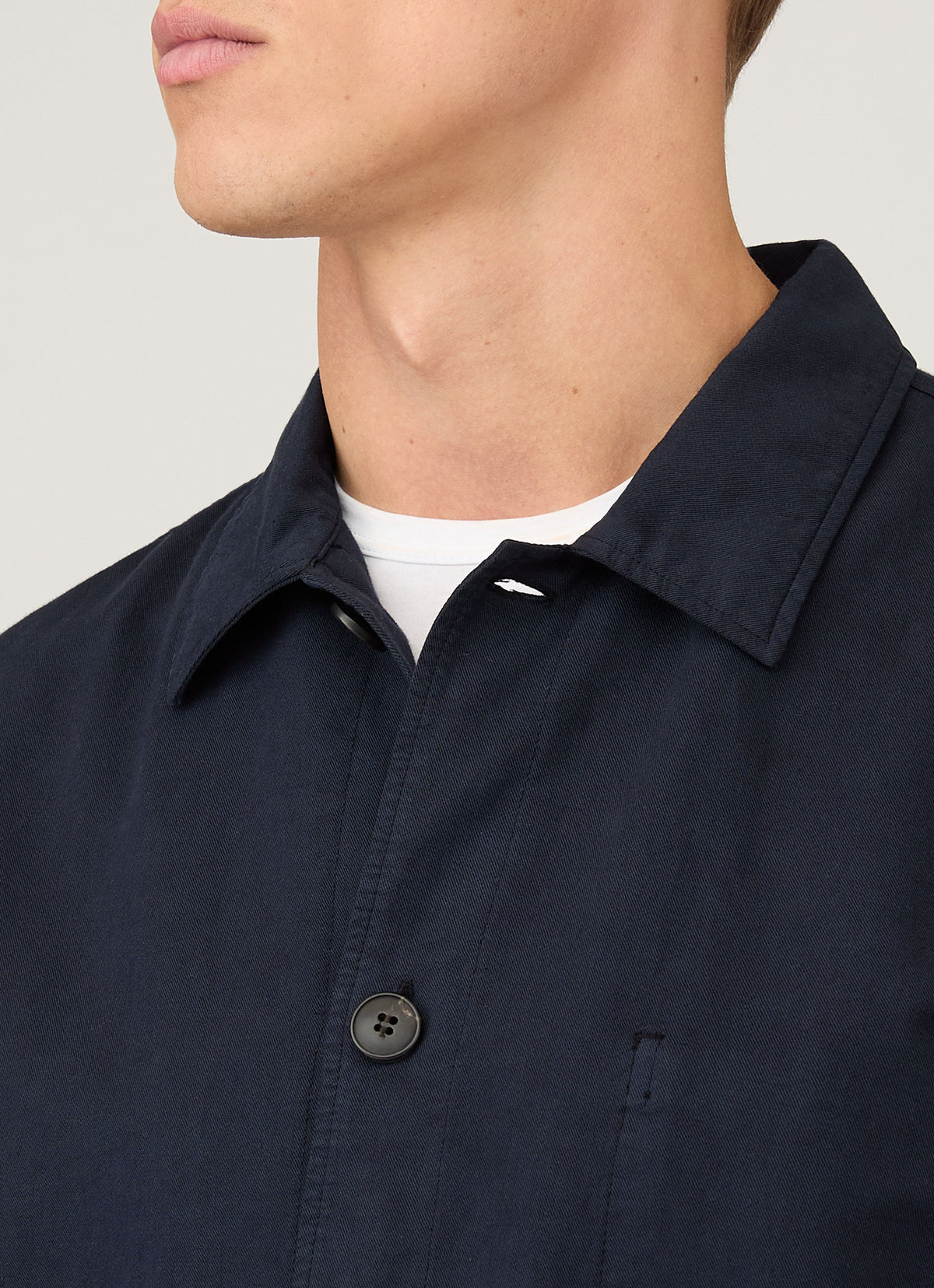 Mens Cotton Linen Twin Pocket Jacket In Navy Mjac7175 Buaa1