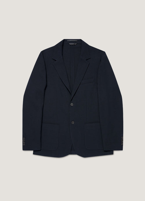 Mens Textured Wool Blazer In Navy Mjac7188 Buaa
