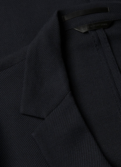 Mens Textured Wool Blazer In Navy Mjac7188 Buaa