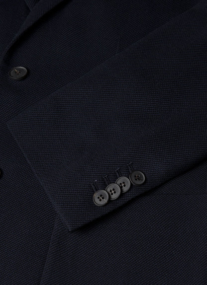 Mens Textured Wool Blazer In Navy Mjac7188 Buaa