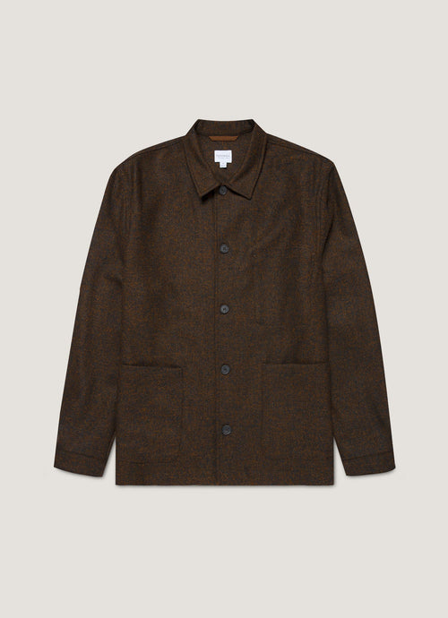 Mens Wool Twin Pocket Jacket In Truffle Mjac7194 Brgd