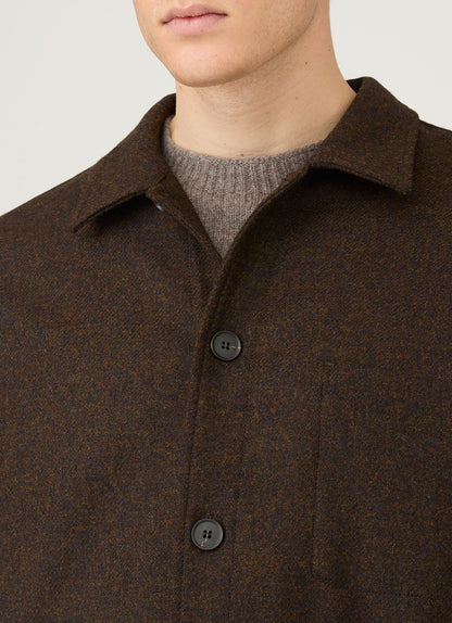 Mens Wool Twin Pocket Jacket In Truffle Mjac7194 Brgd