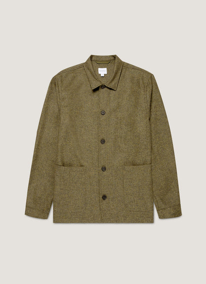 Mens Wool Twin Pocket Jacket In Sea Moss Mjac7194 Gnim