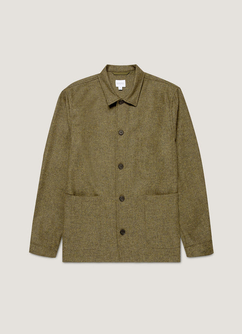 Mens Wool Twin Pocket Jacket In Sea Moss Mjac7194 Gnim