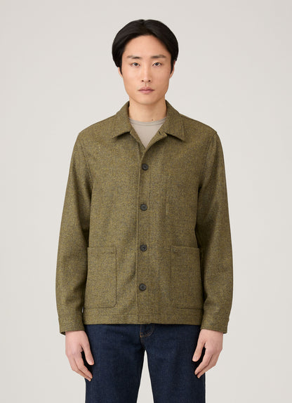 Mens Wool Twin Pocket Jacket In Sea Moss Mjac7194 Gnim