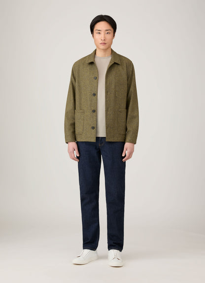 Mens Wool Twin Pocket Jacket In Sea Moss Mjac7194 Gnim