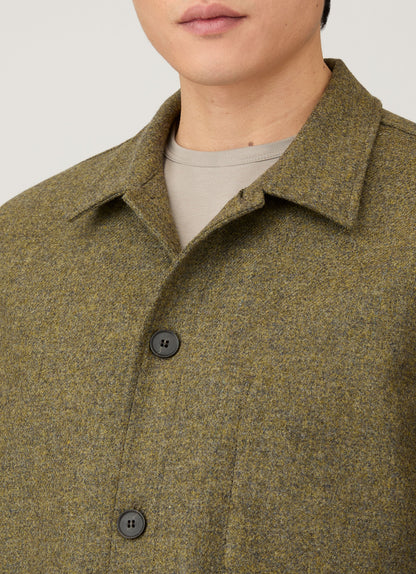 Mens Wool Twin Pocket Jacket In Sea Moss Mjac7194 Gnim