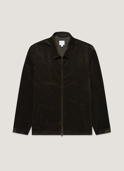 Mens Corduroy Harrington Jacket In Dark Green Mjac7195 Gnin