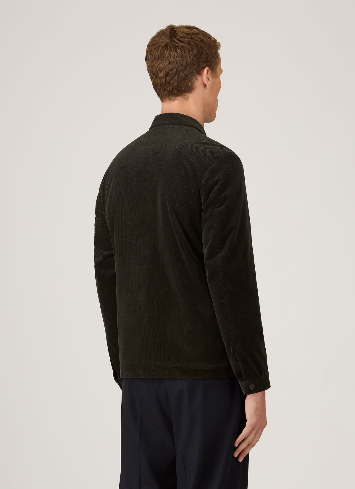 Mens Corduroy Harrington Jacket In Dark Green Mjac7195 Gnin