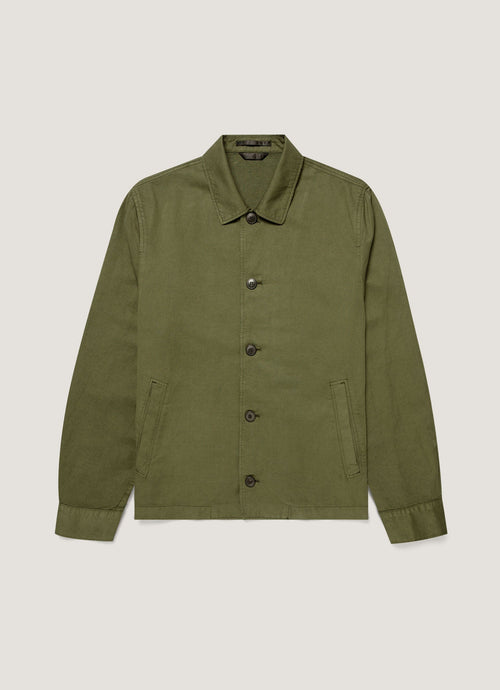 Mens Cotton Linen Jacket In Deep Olive Mjac7207 Gniz
