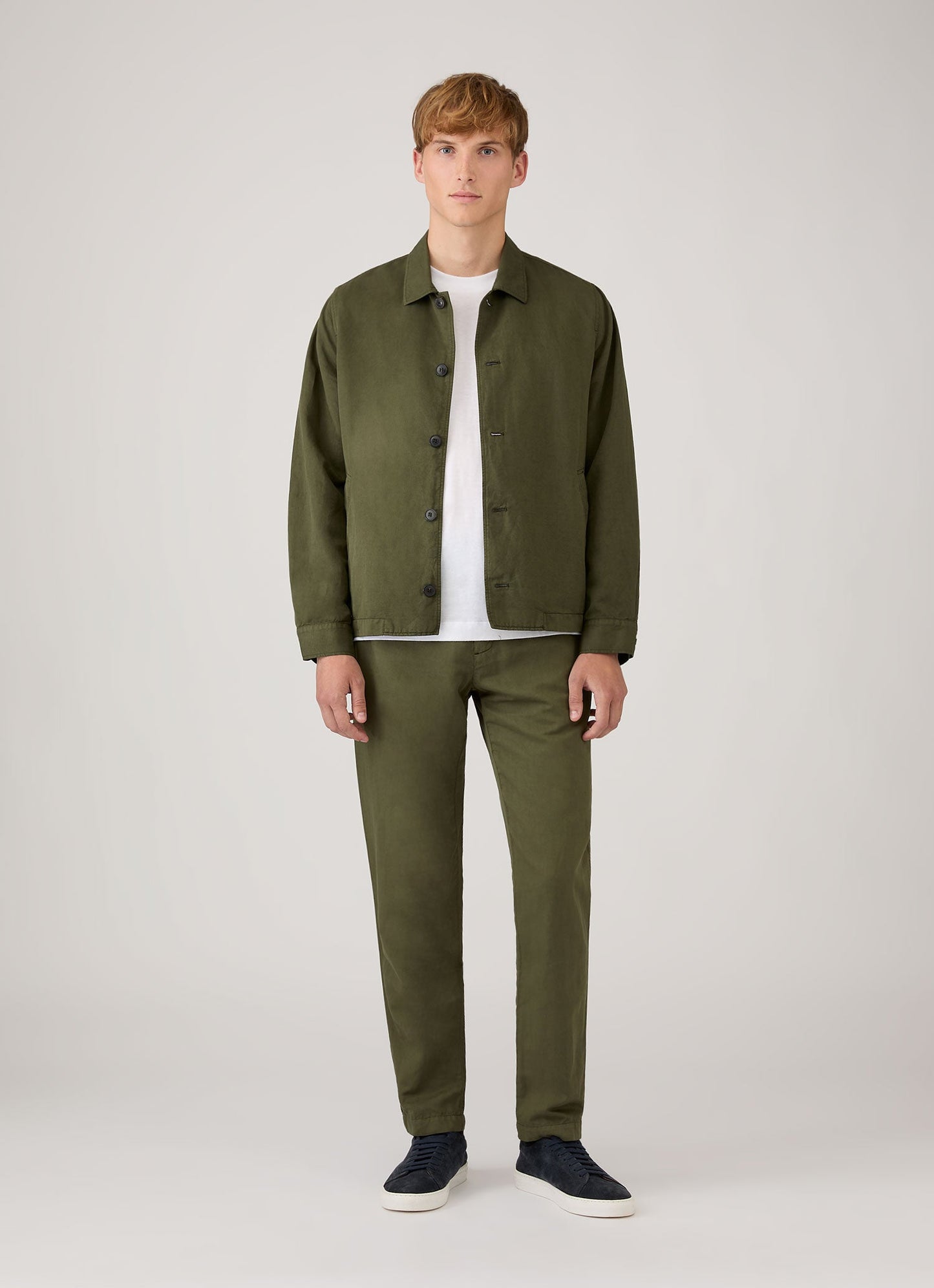 Mens Cotton Linen Jacket In Deep Olive Mjac7207 Gniz