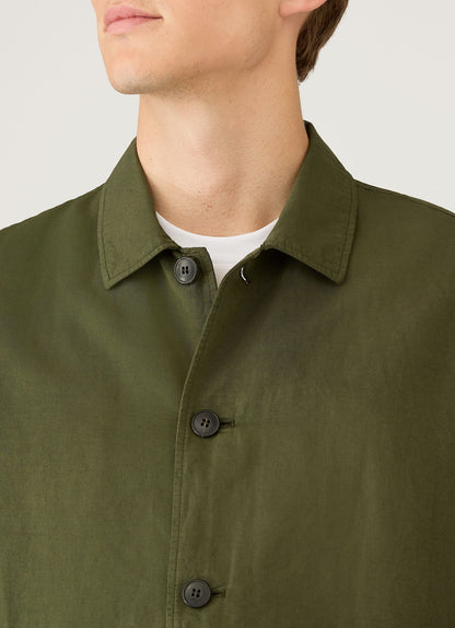 Mens Cotton Linen Jacket In Deep Olive Mjac7207 Gniz