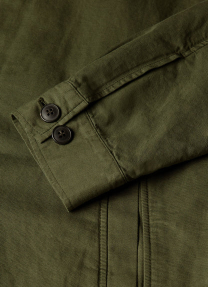 Mens Cotton Linen Jacket In Deep Olive Mjac7207 Gniz