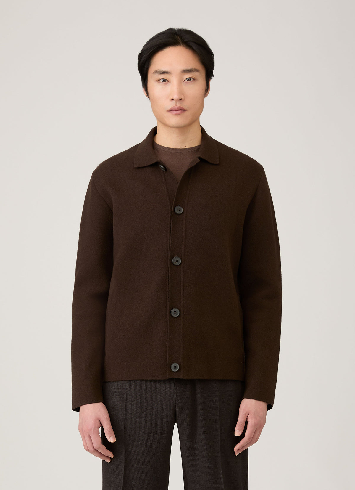 Mens Double Faced Jacket In Truffle Mjac8289 Brgd