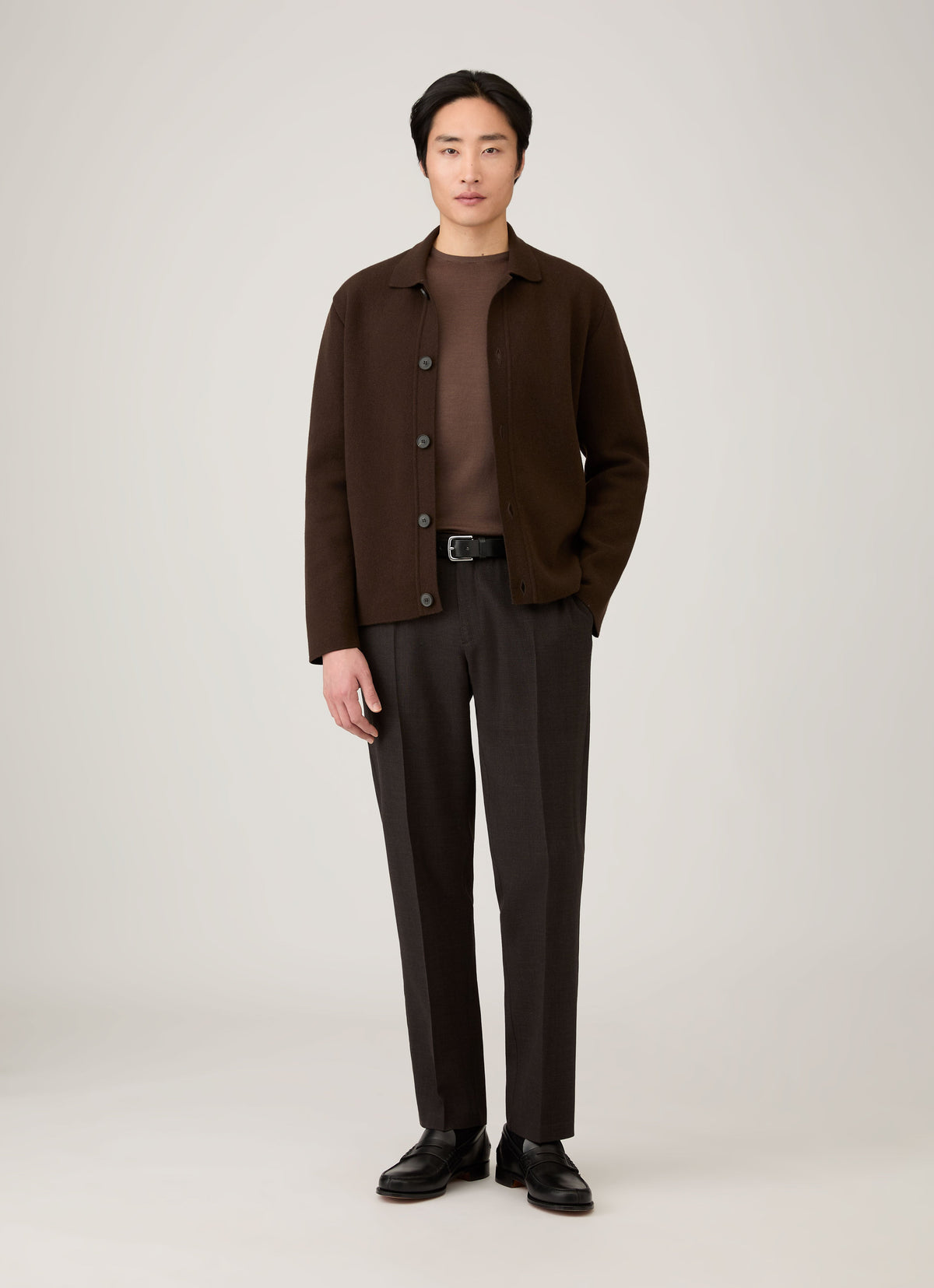 Mens Double Faced Jacket In Truffle Mjac8289 Brgd
