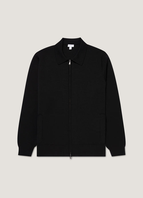 Mens Merino Milano Zip Jacket In Black Mjac8297 Bkaa