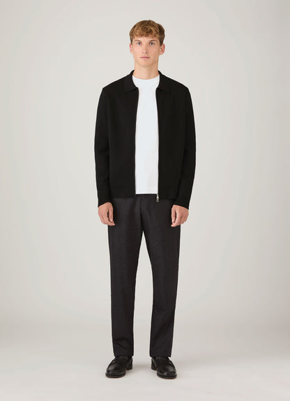 Mens Merino Milano Zip Jacket In Black Mjac8297 Bkaa
