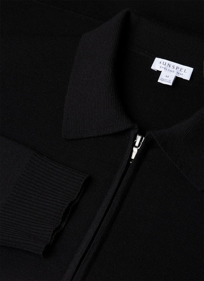 Mens Merino Milano Zip Jacket In Black Mjac8297 Bkaa