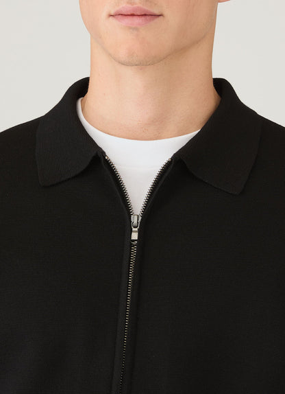 Mens Merino Milano Zip Jacket In Black Mjac8297 Bkaa