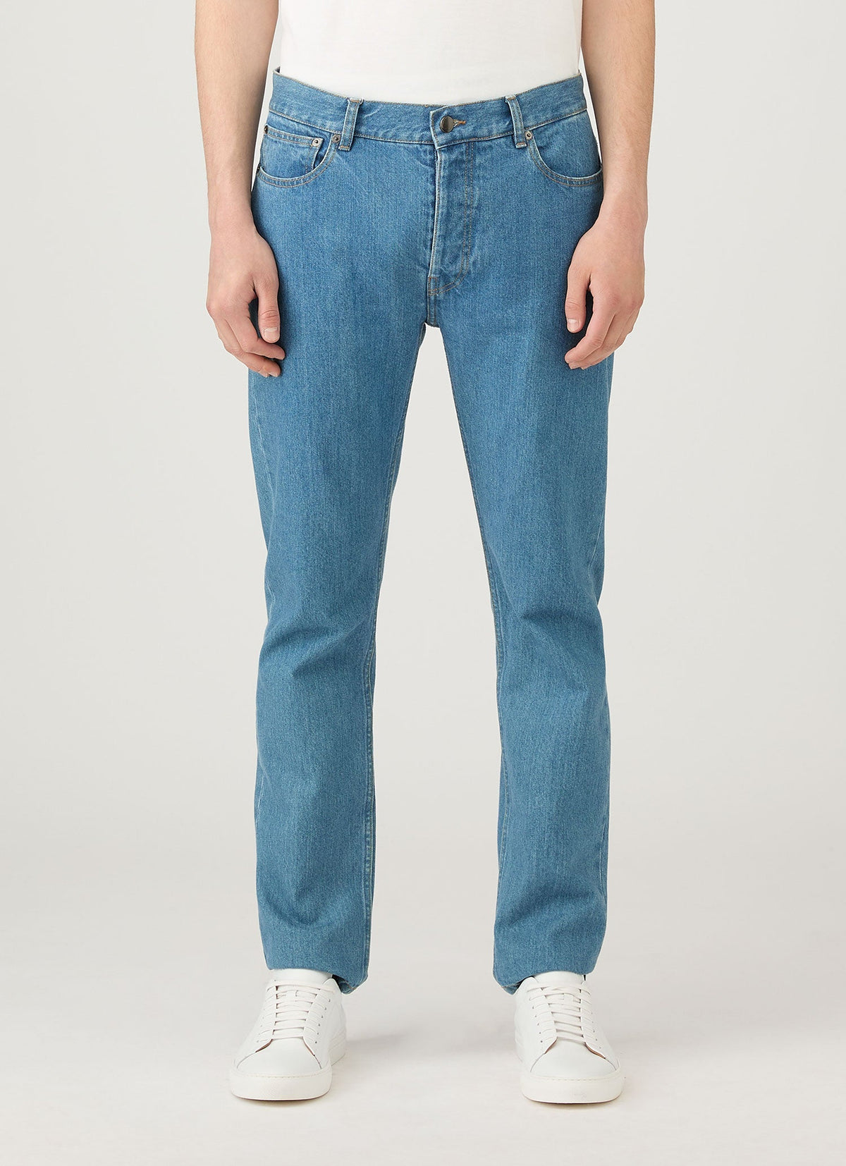 Mens Regular Fit Jean Denim Mid Wash