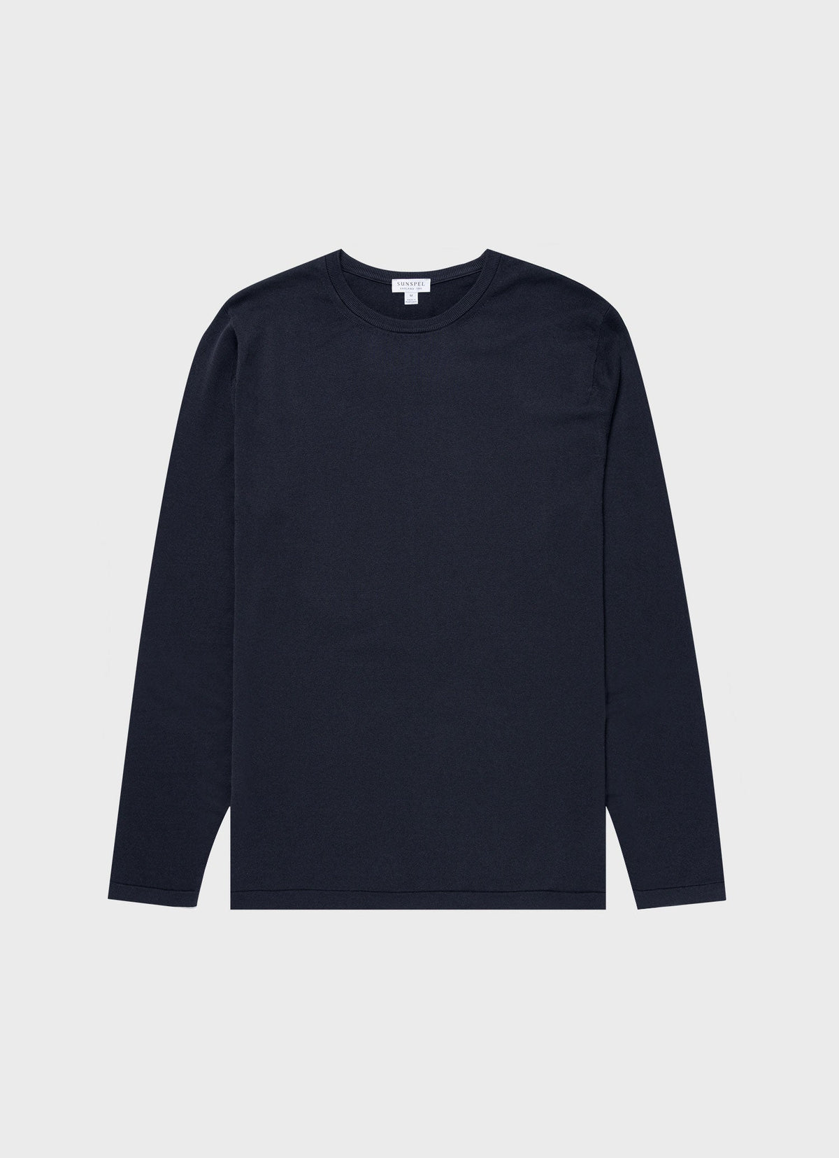 Mens Sea Island Cotton Knit Jumper In Light Navy Mjum8049