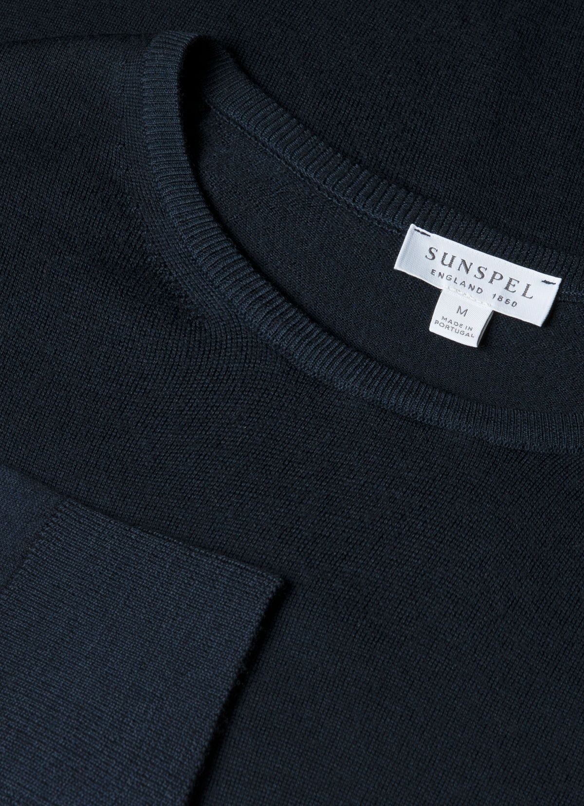 Mens Extra Fine Merino Crew Neck In Navy Mjum8058 Buaa
