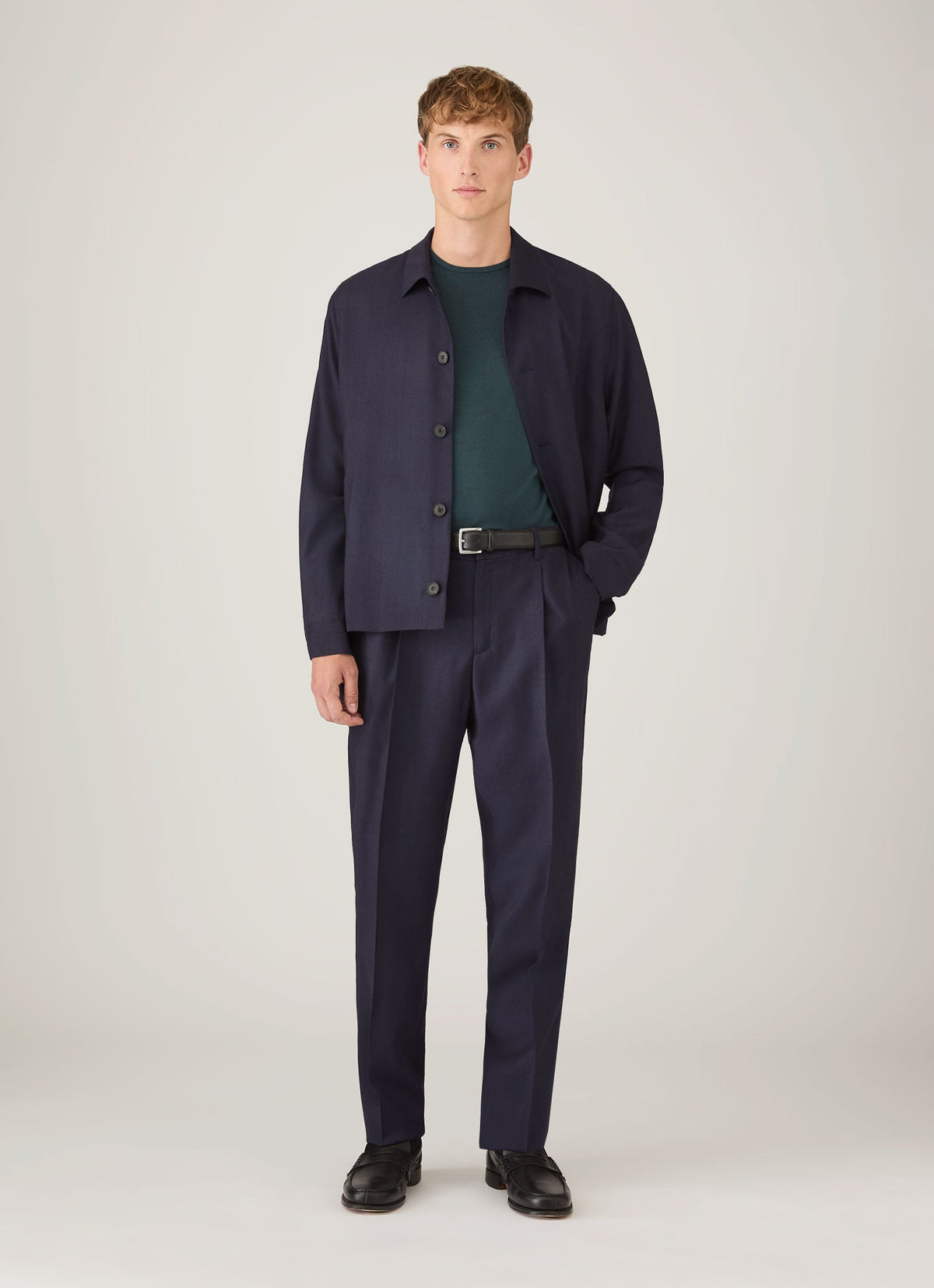 Mens Extrafine Merino Crew Neck In Dark Petrol Mjum8058 Gnit