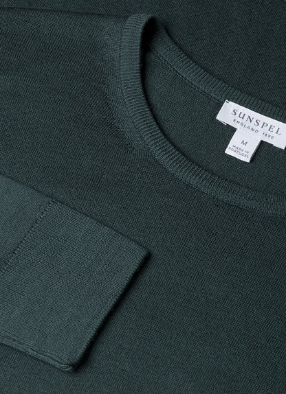Mens Extrafine Merino Crew Neck In Dark Petrol Mjum8058 Gnit