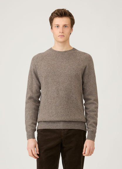 Mens Lambswool Crew Neck Jumper In Bark Mjum8066 Brgc