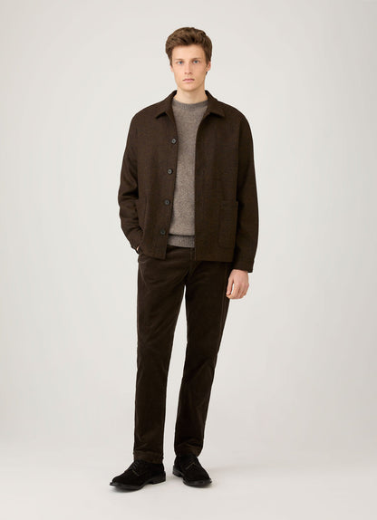 Mens Lambswool Crew Neck Jumper In Bark Mjum8066 Brgc