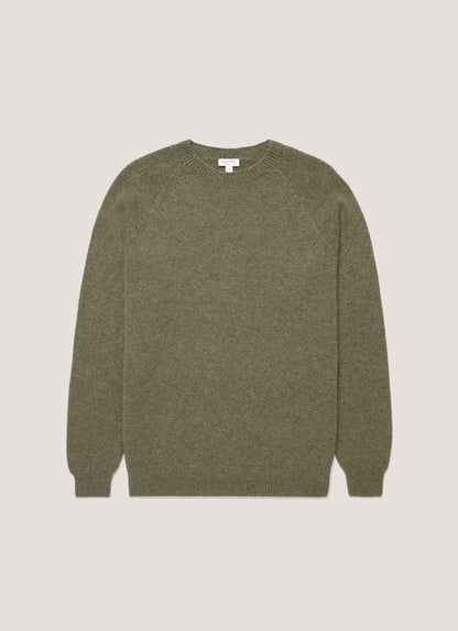 Men's Lambswool Crew Neck Jumper in Sea Moss